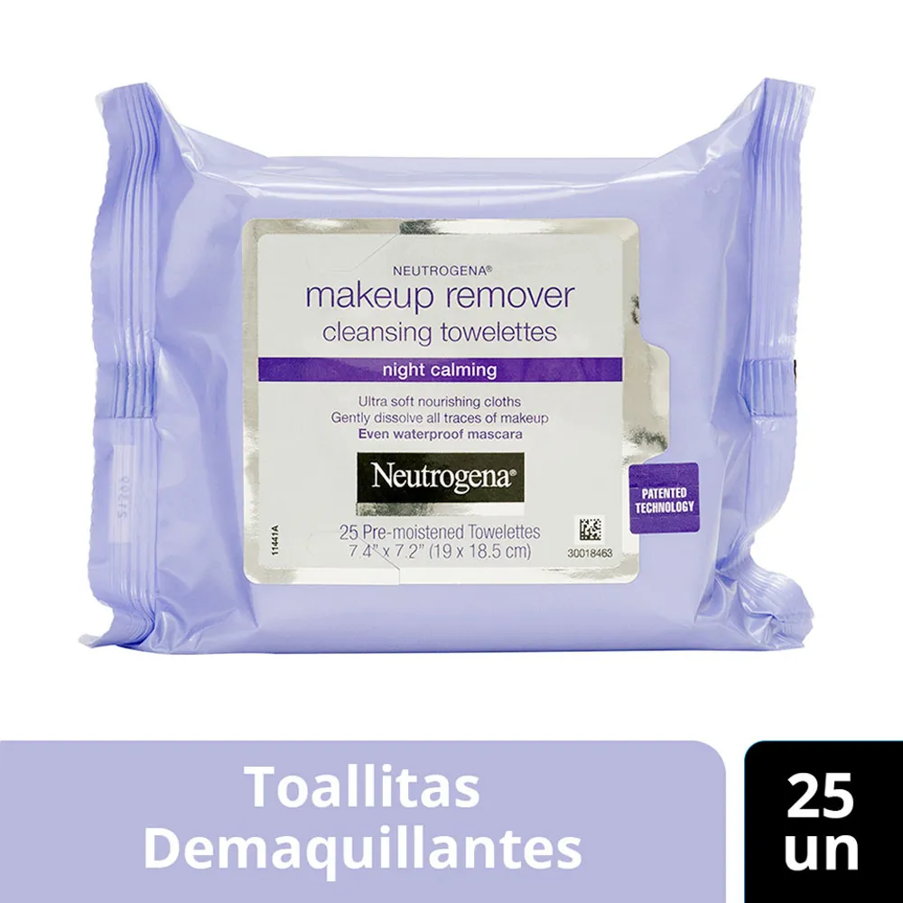 Neutrogena Toallitas Desmaquillantes MakeUp Remover Night Calming BOLSA 25 UN | Mejor precio en Perú desde S/29.90