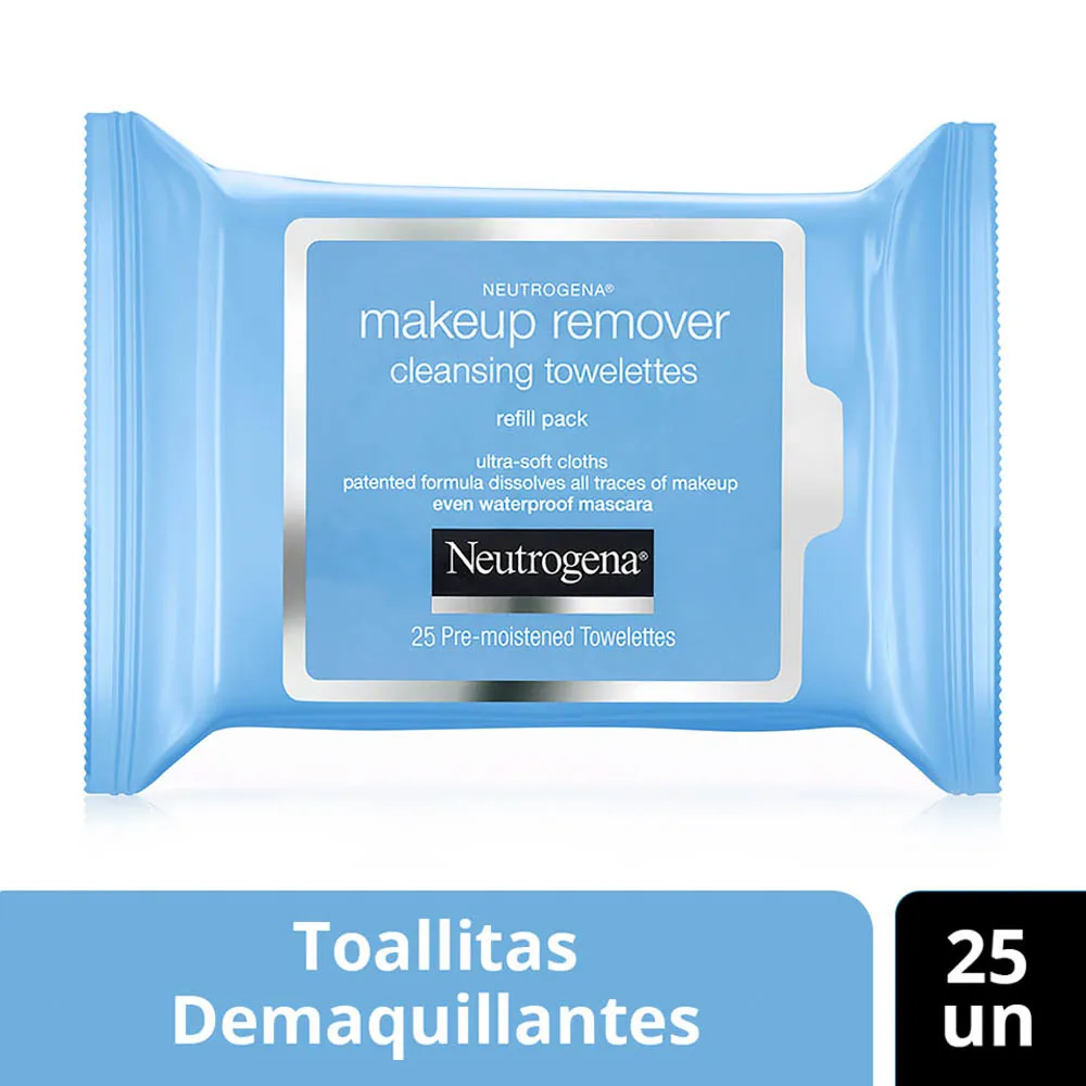 Toallas Removedoras de Maquillaje Neutrogena BOLSA 25 UN | Mejor precio en Perú desde S/30.30