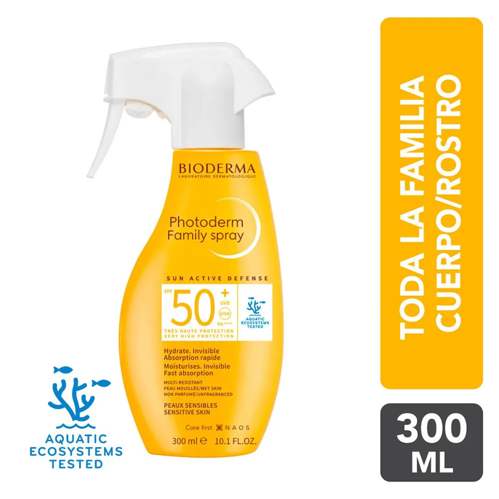 Fotoprotector Photoderm Bioderma Family Spray SPF50+ BOTELLA 300 ML | Mejor precio en Perú desde S/161.90