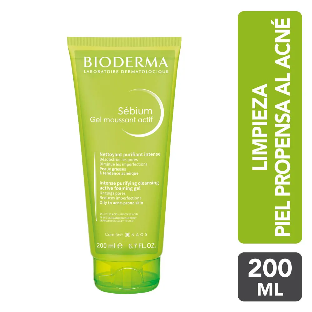 Gel Moussant Actif Sebium Bioderma TUBO 200 ML | Mejor precio en Perú desde S/79.90