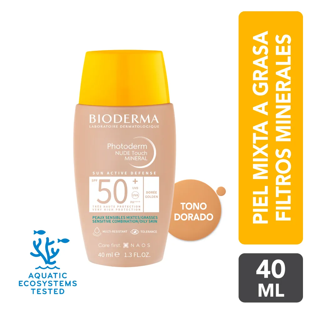 Photoderm Nude Touch 50+ Bioderma Golden Colour FRASCO 40 ML | Mejor precio en Perú desde S/89.90