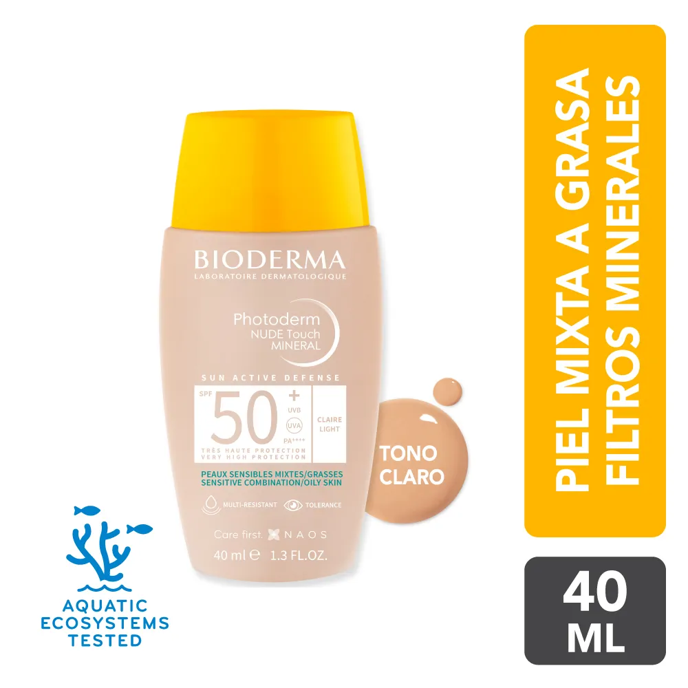 Photoderm Nude Touch 50+ Bioderma Tono Claro FRASCO 40 ML | Mejor precio en Perú desde S/89.90