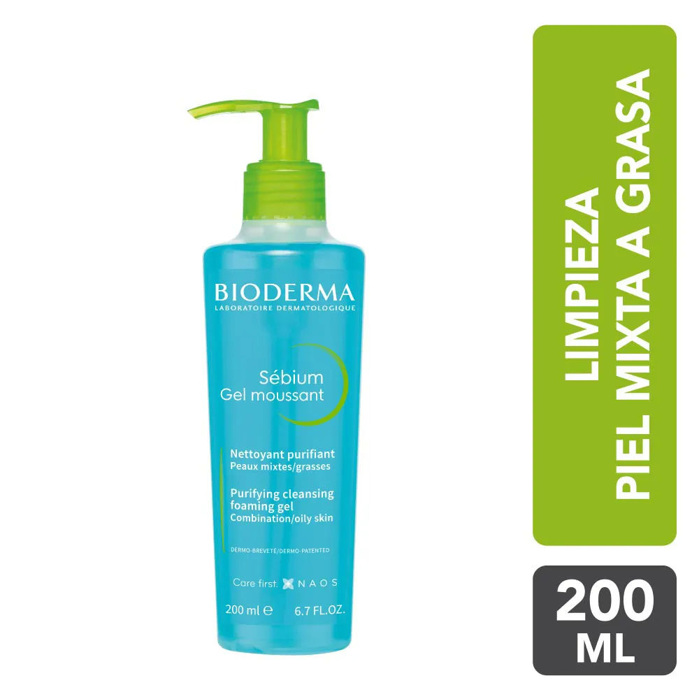 Gel De Limpieza Moussant Sebium Bioderma FRASCO 200 ML | Mejor precio en Perú desde S/79.90