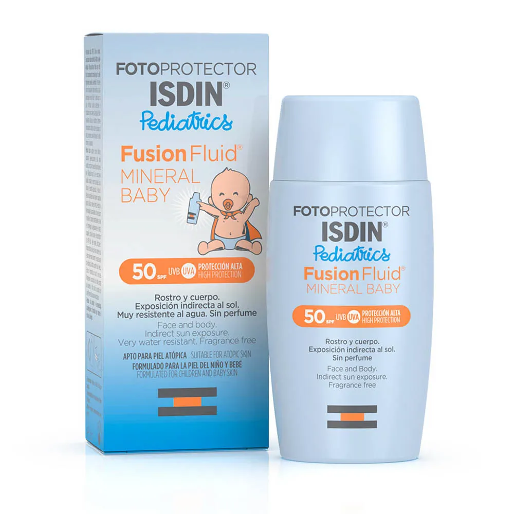 Fotoprotector Isdin Pediátrico Baby Fusión Fluido Mineral FPS 50+ FRASCO 50 ML | Mejor precio en Perú desde S/86.90