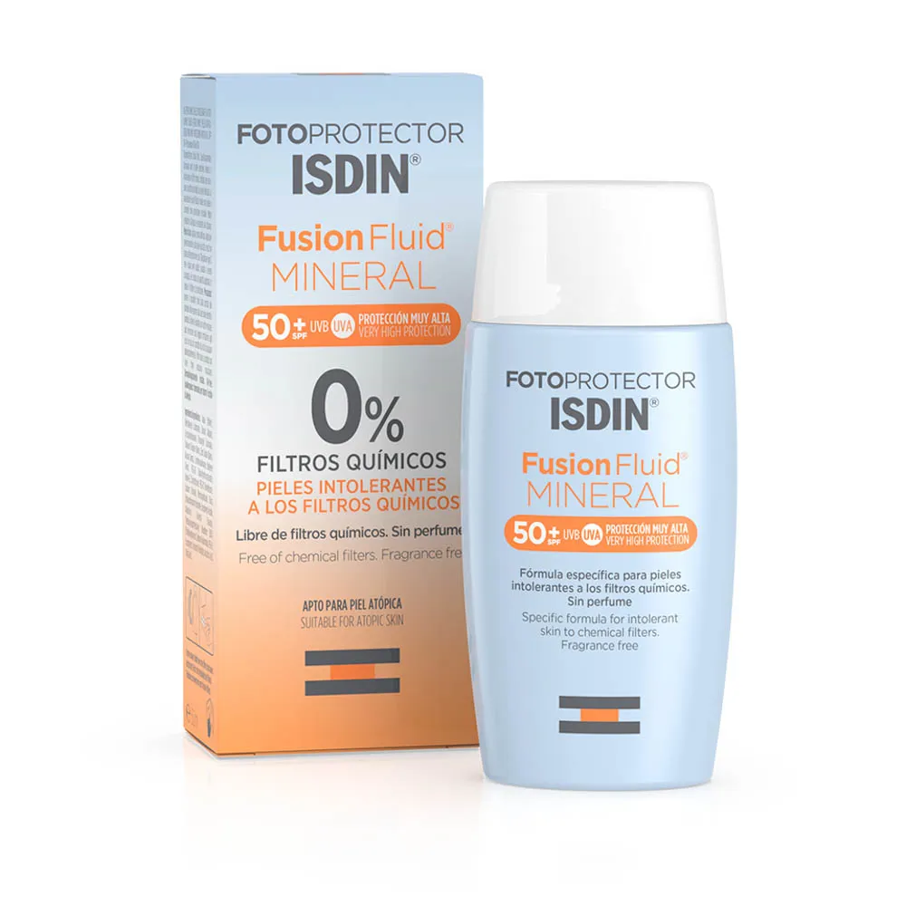 Fotoprotector Fusión Fluid Mineral SPF 50+ Isdin FRASCO 50 ML | Mejor precio en Perú desde S/95.90