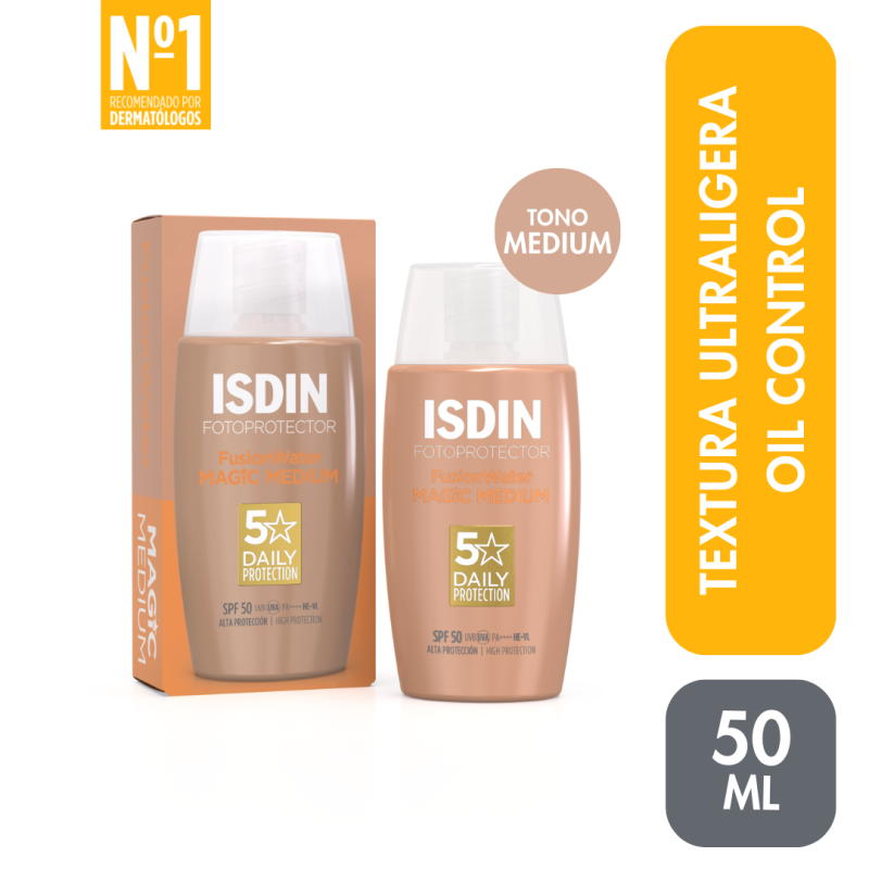 Fotoprotector Isdin Fusion Water Magic Medium SPF50 FRASCO 50 ML | Mejor precio en Perú desde S/94.90