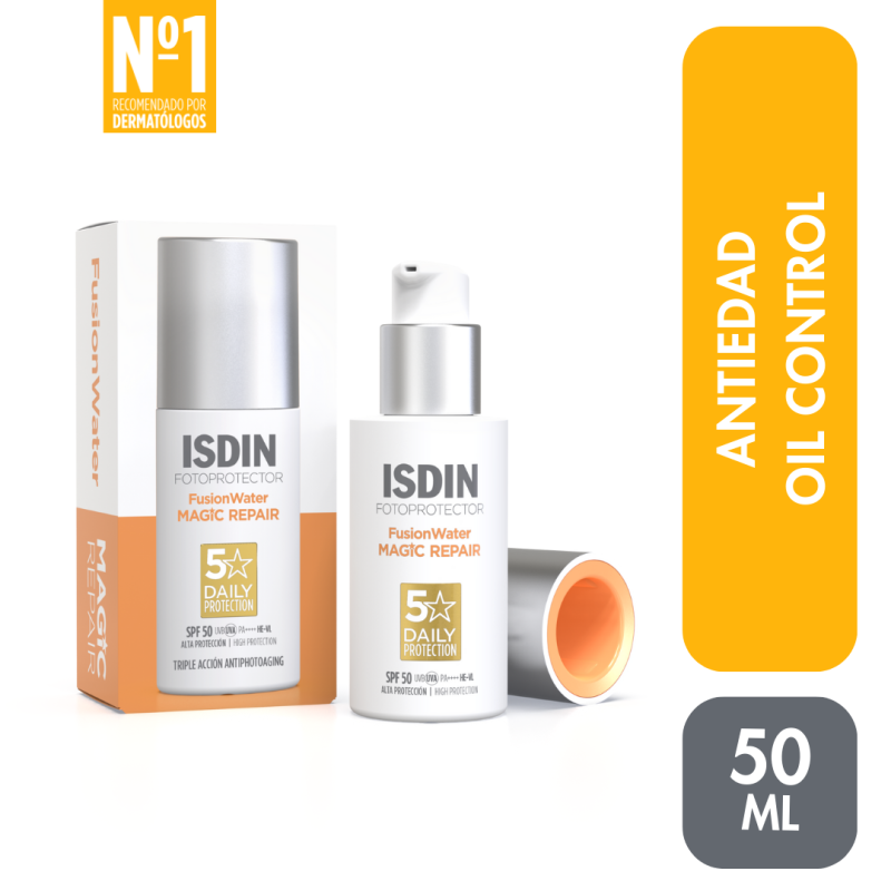Fotoprotector Isdin Fusion Water Magic Repair SPF50 FRASCO 50 ML | Mejor precio en Perú desde S/105.90