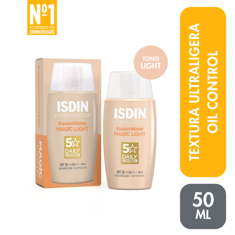 Fotoprotector Isdin Fusion Water Magic Light Spf50 FRASCO 50 ML | Mejor precio en Perú desde S/99.90