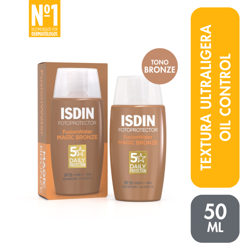 Fotoprotector Isdin Fusion Water Magic Bronze SPF50 FRASCO 50 ML | Mejor precio en Perú desde S/99.90