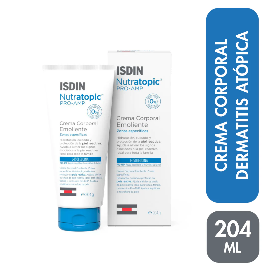 Crema Emoliente Nutratopic ProAMP Isdin FRASCO 204 ML | Mejor precio en Perú desde S/99.90