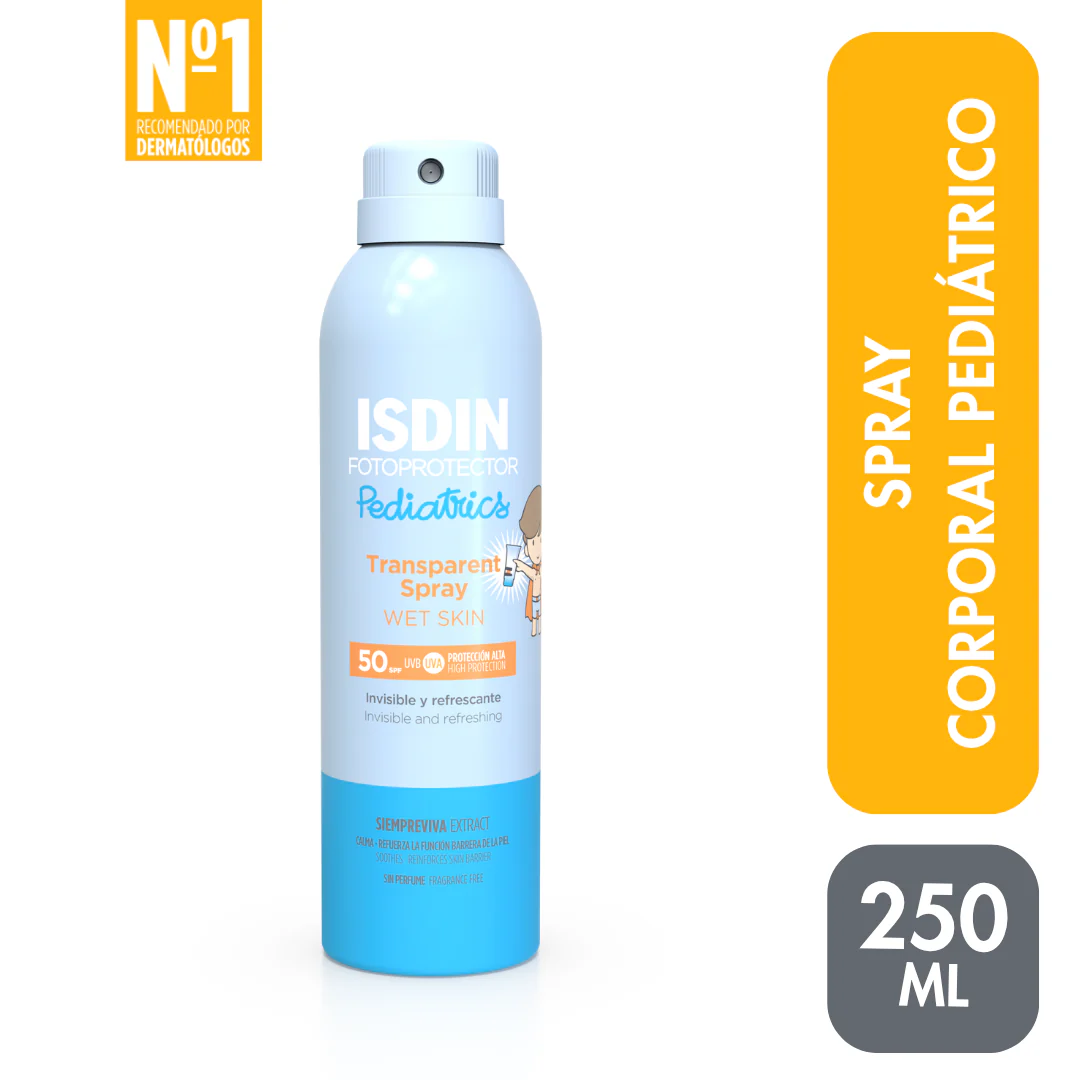 Isdin Fotoprotector Transparent Spray Wet Skin Pediatrics SPF 50+ FRASCO 250 ML | Mejor precio en Perú desde S/134.91