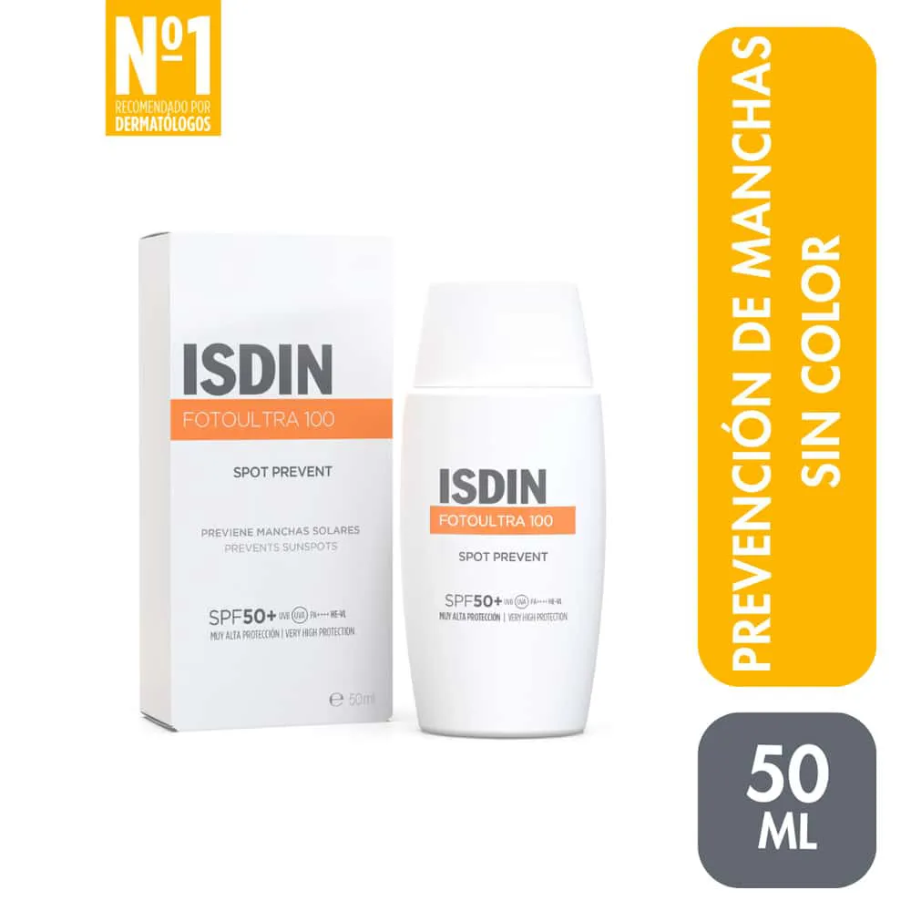 Isdin FotoUltra 100 Spot Prevent Fusion Fluid SPF 50+ FRASCO 50 ML | Mejor precio en Perú desde S/111.90