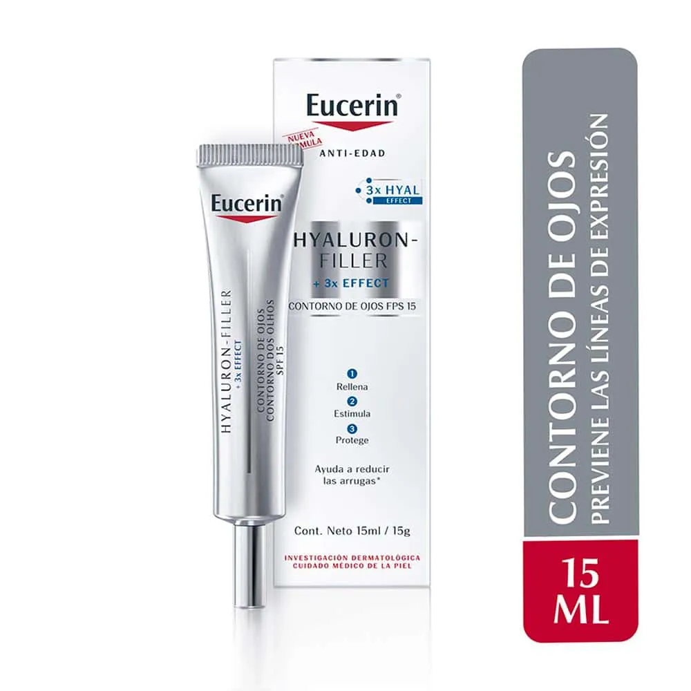 Contorno de Ojos Antiarrugas Eucerin Hyaluron Filler + 3x Effect TUBO 15 ML | Mejor precio en Perú desde S/135.20