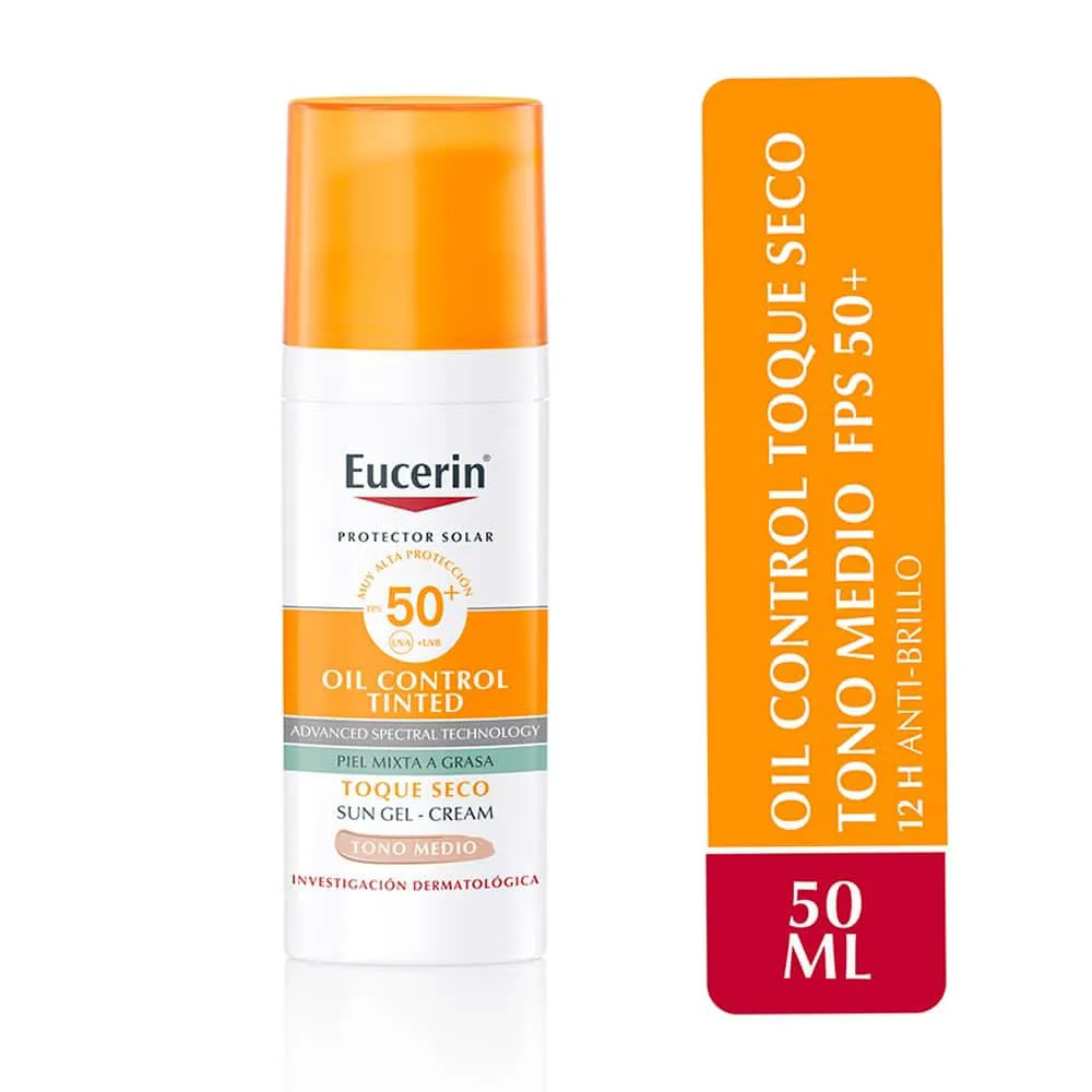 Protector Solar Facial Eucerin Sun Oil Control Tono Medio FPS 50+ FRASCO 50 ML | Mejor precio en Perú desde S/83.90