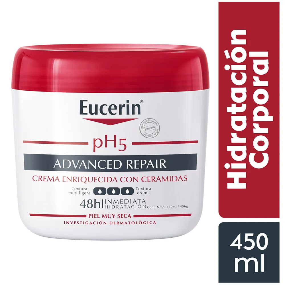 Crema Corporal Eucerin pH5 Advanced Repair Piel Muy Seca POTE 450 ML | Mejor precio en Perú desde S/137.90