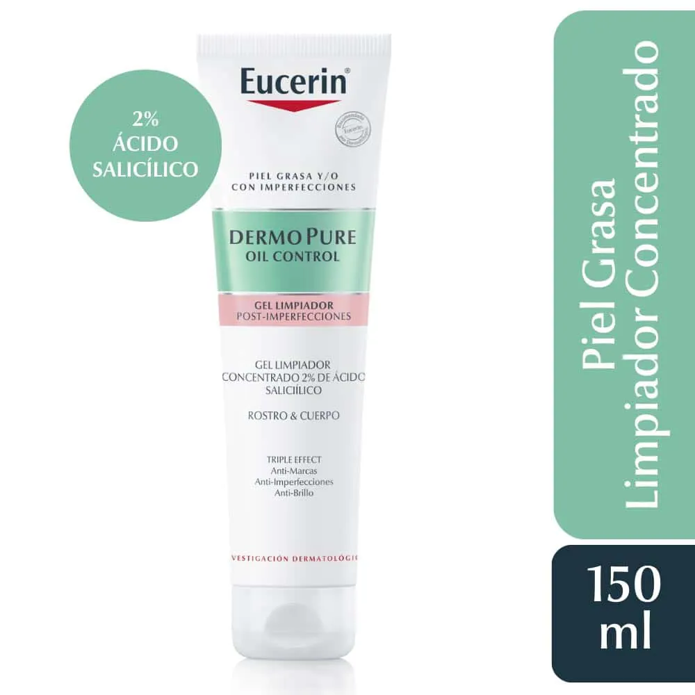 Gel Limpiador Concentrado Eucerin Dermopure Triple Effect TUBO 150 ML | Mejor precio en Perú desde S/63.40