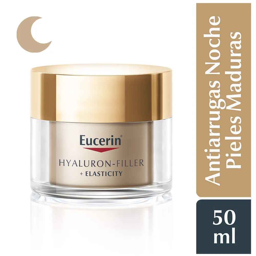 Crema Facial Antiarrugas de Noche Eucerin Hyaluron Filler + Elasticity POTE 50 ML | Mejor precio en Perú desde S/151.90