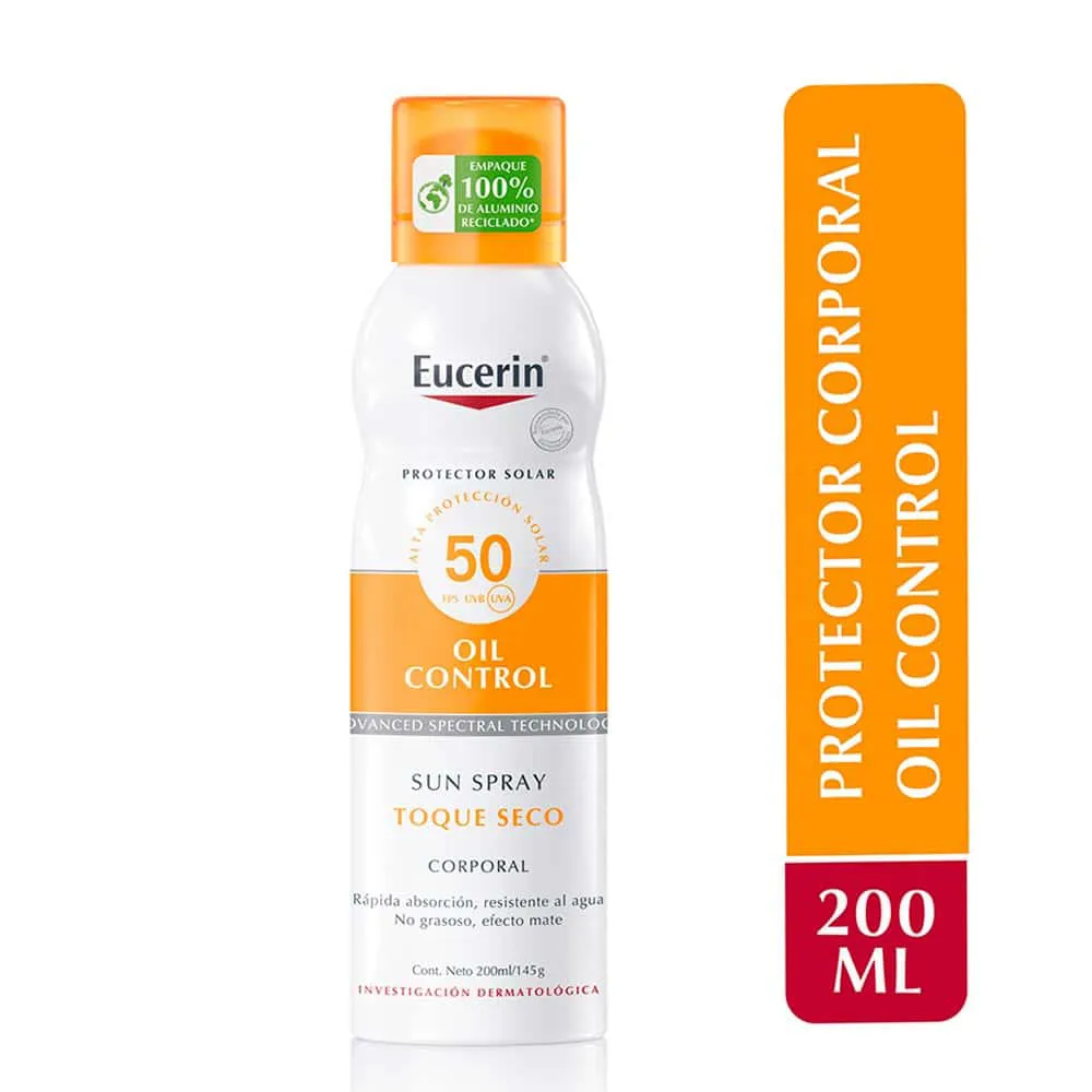 Protector Solar Corporal en Spray Eucerin Transparent Toque Seco FPS 50+ FRASCO 200 ML | Mejor precio en Perú desde S/111.70