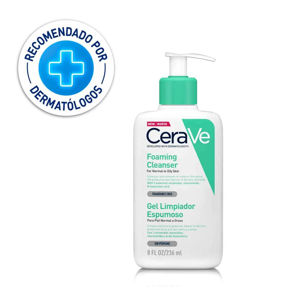 Gel Limpiador Espumoso CeraVe Foaming Cleanser FRASCO 236 ML | Mejor precio en Perú desde S/53.10