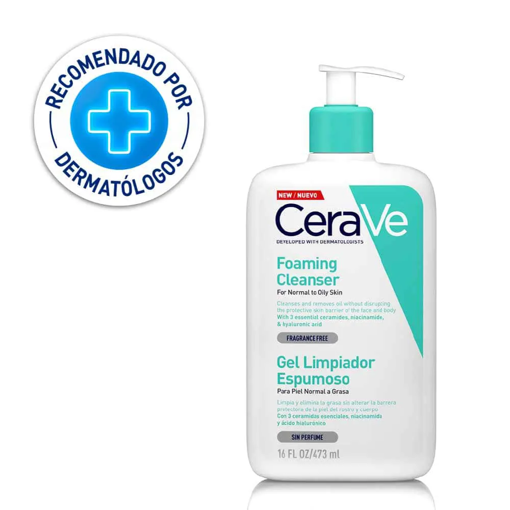 Gel Limpiador Espumoso CeraVe Foaming Cleanser FRASCO 473 ML | Mejor precio en Perú desde S/78.50