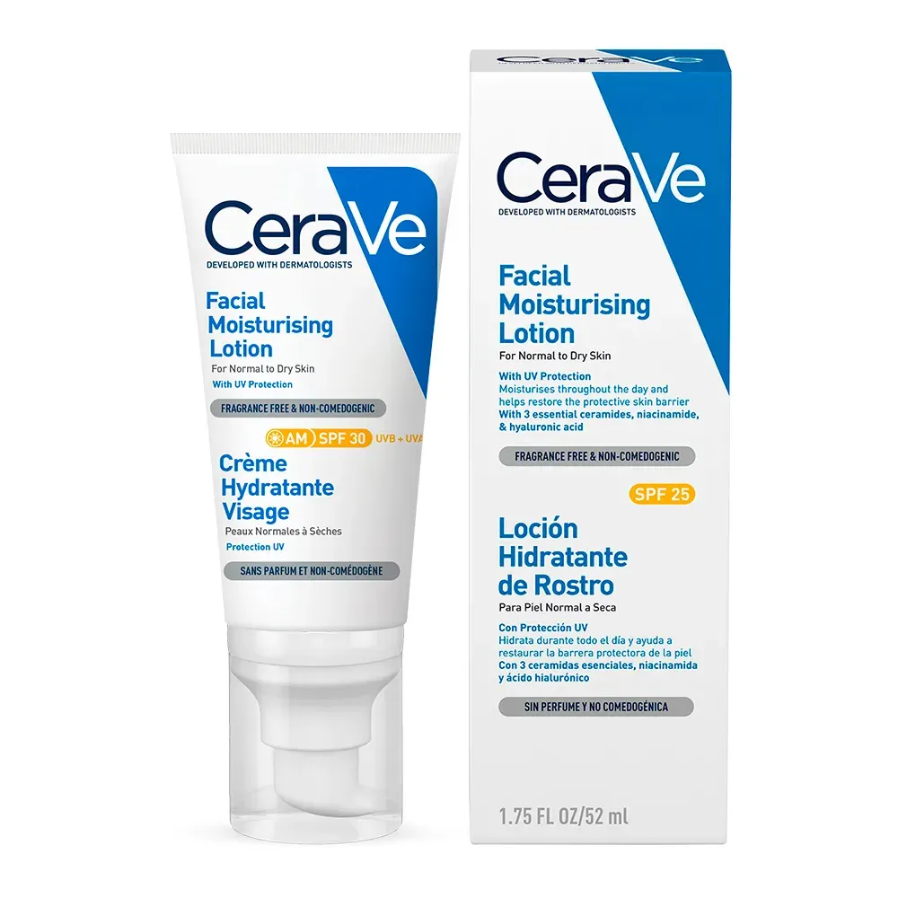 Crema Hidratante Facial CeraVe AM SPF 25 Facial Moisturizing Lotion FRASCO 52 ML | Mejor precio en Perú desde S/62.90