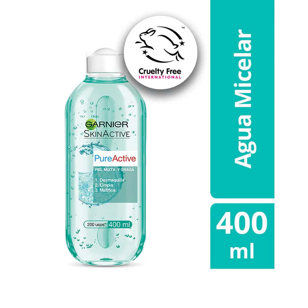 Agua Micelar Garnier Skin Active Todo en 1 Pure Active Pieles Grasas FRASCO 400 ML | Mejor precio en Perú desde S/43.92