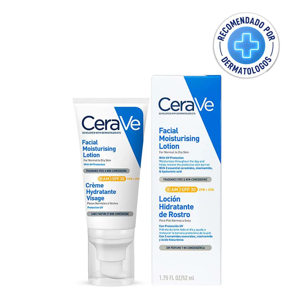Crema Hidratante Facial CeraVe AM SPF 30 Facial Moisturizing Lotion FRASCO 52 ML | Mejor precio en Perú desde S/62.90