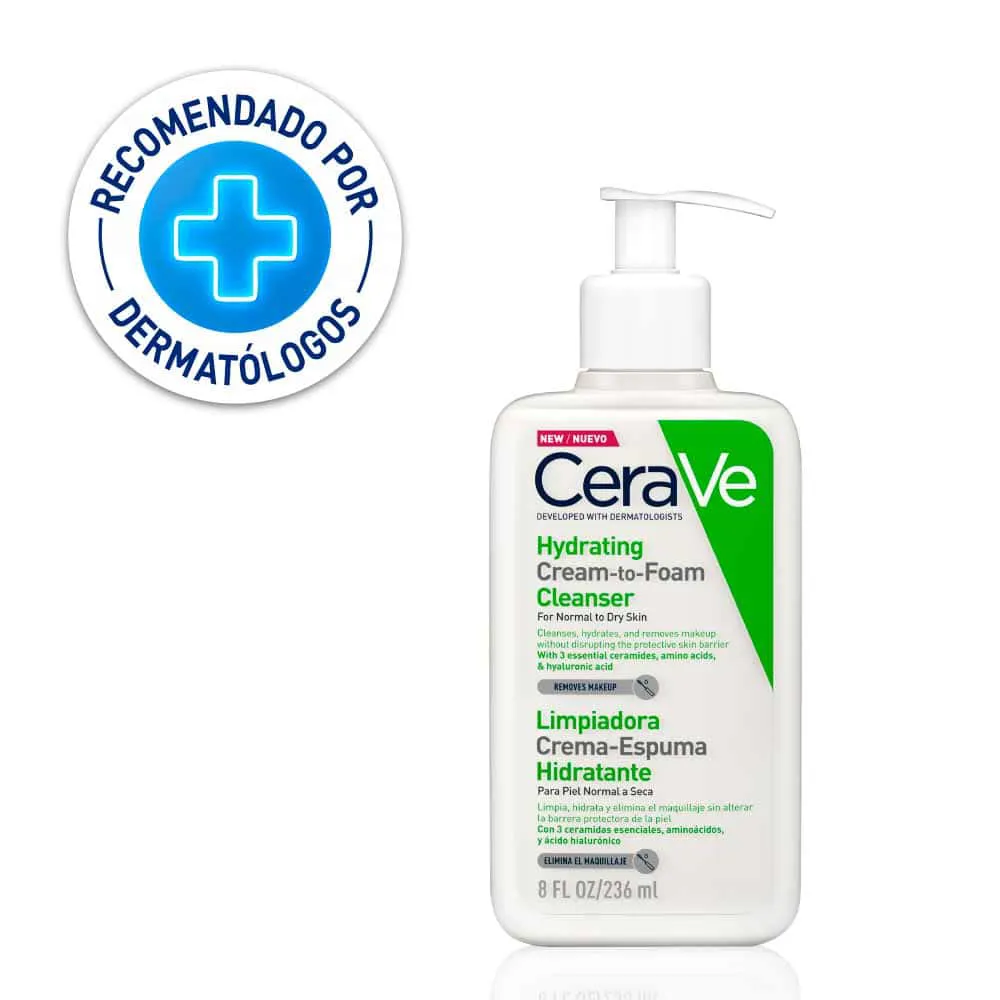 Limpiador Crema Espumosa CeraVe Hydrating Creamto-Foam TUBO 236 ML | Mejor precio en Perú desde S/69.90