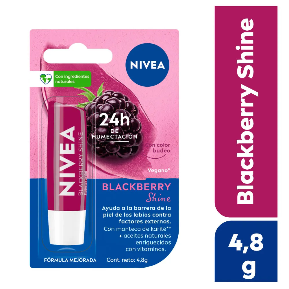 Protector Labial Nivea Blackberry Shine BARRA 4 GR | Mejor precio en Perú desde S/19.50