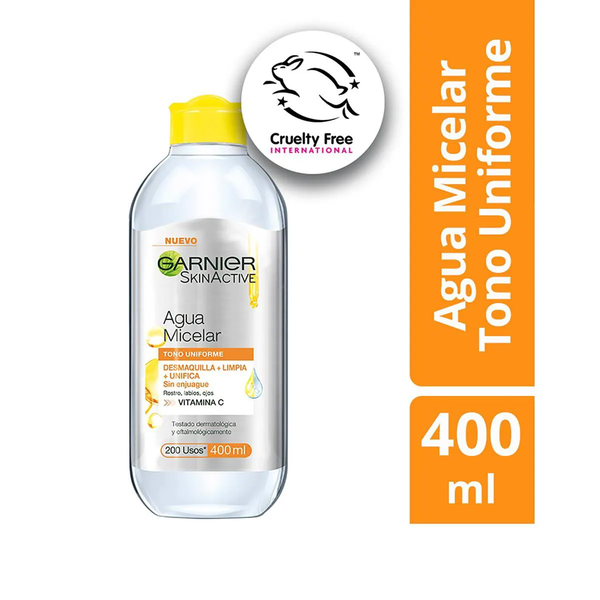 Agua Micelar Garnier Skin Active Vitamina C Tono Uniforme FRASCO 400 ML | Mejor precio en Perú desde S/54.50