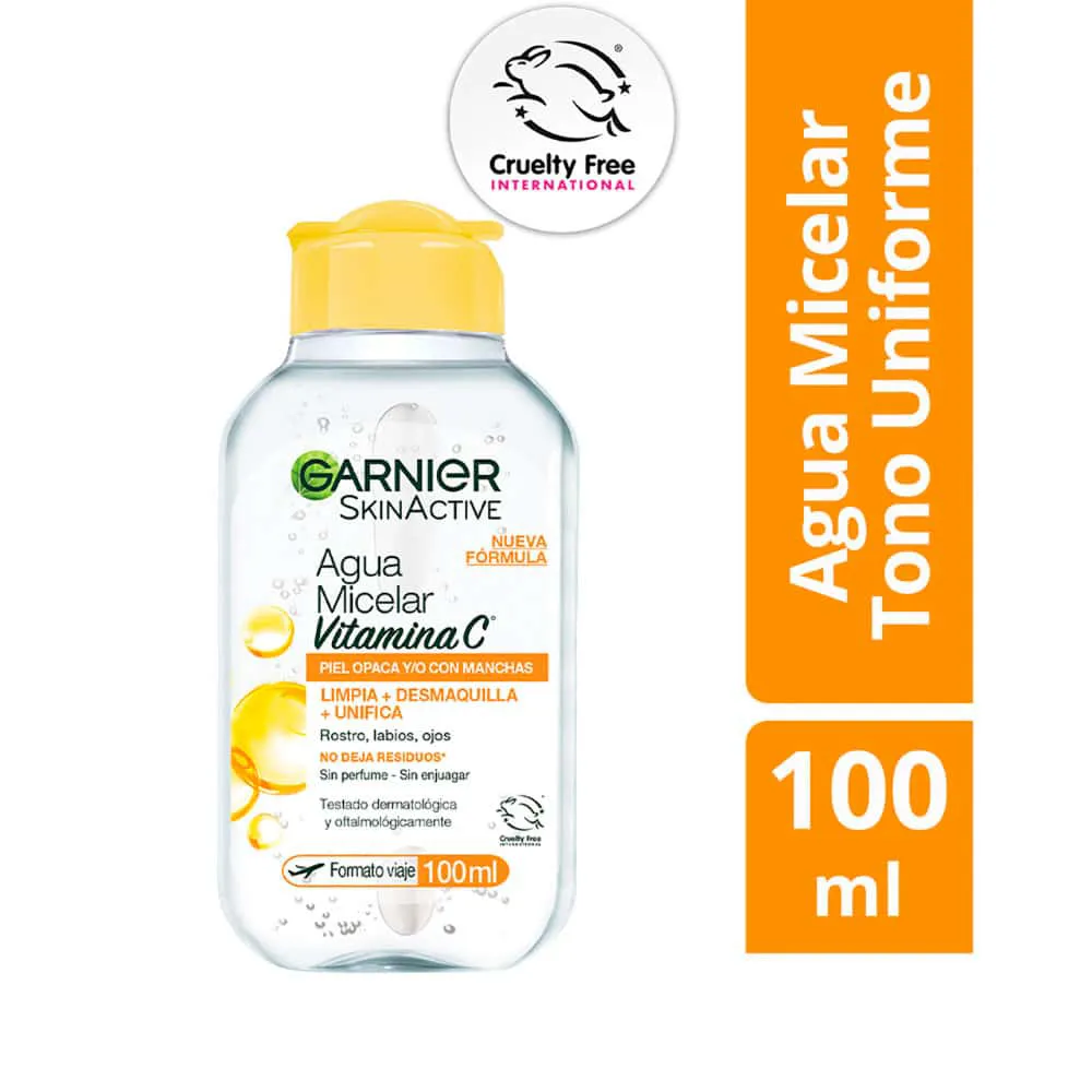 Agua Micelar Garnier Skin Active Vitamina C Tono Uniforme FRASCO 100 ML | Mejor precio en Perú desde S/13.52